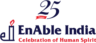 EnAble India 25 Years logo with the tagline "Celebration of Human Spirit"