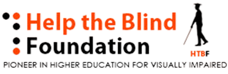 Help the Blind Foundation logo with tagline "Pioneer in Higher Education for Visually Impaired"